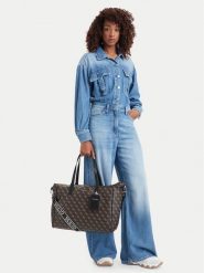 Guess Torebka Latona TWHQ92 11017 Brązowy ciemny. Brązowe shopper Guess, z aplikacjami, ze skóry, bez dodatków. Za 794.99 zł.