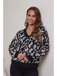 Soft Cashmere Sweter w kolorze czarno-szarym rozmiar: 38/40. Czarne swetry Soft Cashmere, bez wzorów, z kaszmiru, bez ramiączek. Za 146.15 zł.