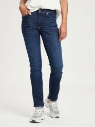 Cross Jeans Dżinsy - Slim fit - w kolorze granatowym rozmiar: W27/L32. Niebieskie jeansy Cross Jeans, l, z aplikacjami, z podwyższonym stanem. Za 100.75 zł.