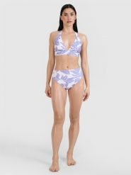 4F Dół od bikini damski - fioletowy M. Fioletowe szorty 4f, bez wzorów, z elastanu, wakacyjne, z podwyższonym stanem. Za 59.99 zł.