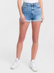 Cross Jeans Szorty dżinsowe w kolorze błękitnym rozmiar: W28. Niebieskie szorty Cross Jeans, z aplikacjami, z jeansu, klasyczne, z podwyższonym stanem. Za 118.56 zł.
