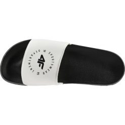 Klapki damskie KLD202 - biały. Białe klapki 4f, bez wzorów, bez obcasa. Za 59.99 zł.