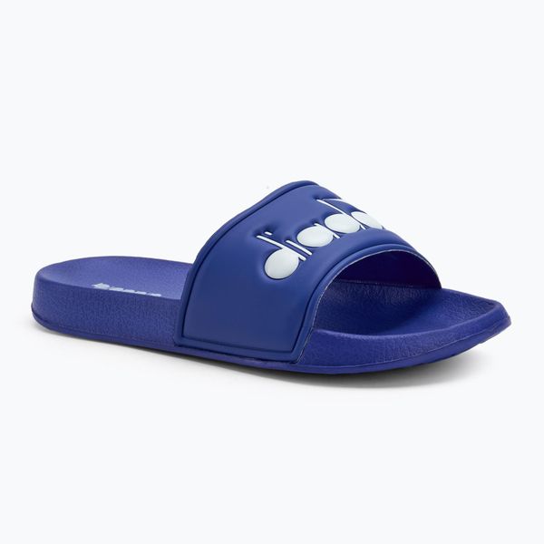 Klapki Diadora Praia. Niebieskie klapki Diadora, bez wzorów, z materiału, bez obcasa. Za 98.99 zł.