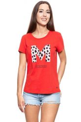 MUSTANG T SHIRT DAMSKI Alina C Print Molten Lava 1009028 7179. Czerwone t-shirty Mustang, s, bez wzorów, bez kołnierzyka, bez ramiączek. W wyprzedaży za 39.99 zł.