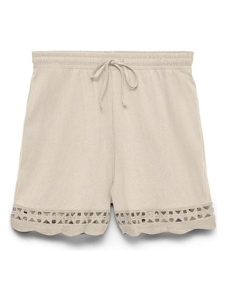 Vero Moda Szorty w kolorze beżowym rozmiar: L. Brązowe szorty Vero Moda, bez wzorów, z bawełny, z podwyższonym stanem. Za 68.95 zł.