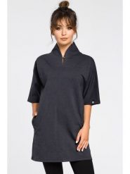 Be Wear Tunika w kolorze antracytowym rozmiar: L. Czarne tuniki Be Wear, na co dzień, l, bez wzorów, bez kołnierzyka, bez ramiączek. Za 113.95 zł.