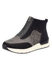 Rieker Slippersy w kolorze szaro-czarnym rozmiar: 42. Czarne botki Rieker, bez wzorów, bez obcasa, bez zapięcia. Za 131.12 zł.