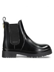 Gant Sztyblety 31551158 Czarny. Czarne botki GANT, bez wzorów, ze skóry, bez obcasa, na płaskiej podeszwie, bez zapięcia. Za 769.99 zł.