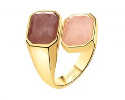 Pierścionek z mosiądzu pozłacany z kwarcami. Pierścionki Artelioni, z kwarcem, pozłacane. Za 189.00 zł.