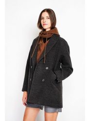 ASSUILI Płaszcz przejściowy w kolorze antracytowym rozmiar: 40. Czarne płaszcze Assuili, bez wzorów, z wełny, bez kaptura. Za 367.22 zł.