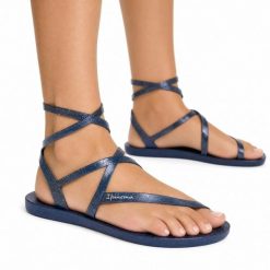Sandały damskie Ipanema 26533 RENOVA SANDAL FEM. Niebieskie sandały Ipanema, bez wzorów, z materiału, eleganckie, bez obcasa, bez zapięcia. Za 59.00 zł.