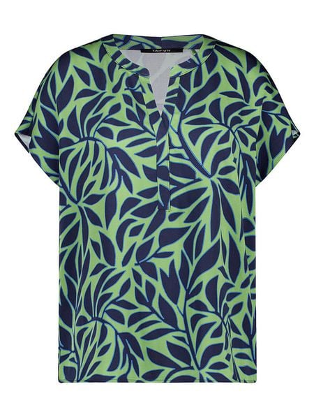 TAIFUN Bluzka w kolorze granatowo-zielonym rozmiar: 36. Niebieskie bluzki Taifun, bez wzorów, z wiskozy, bez kołnierzyka, bez ramiączek. Za 87.40 zł.