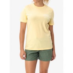 Koszulka bawełniana damska Vaude Spirit T-Shirt II. Żółte koszulki sportowe Vaude, bez wzorów, z bawełny, bez ramiączek. Za 125.99 zł.
