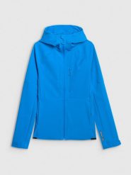 4F Kurtka softshell wiatroodporna membrana 10000 damska - niebieska XXL. Niebieskie kurtki sportowe 4f, s, bez wzorów, z materiału, bez kaptura, trekkingowe, primaloft. Za 399.99 zł.