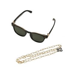Okulary Przeciwsłoneczne Unisex Dla Dorosłych Z Łańcuszkiem. Czarne okulary przeciwsłoneczne Urban Classics, bez wzorów, sportowe. Za 80.99 zł.