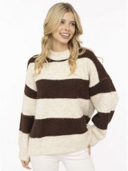 Zwillingsherz Sweter w kolorze beżowo-brązowym rozmiar: S/M. Brązowe swetry Zwillingsherz, m, bez wzorów, bez ramiączek. Za 199.95 zł.