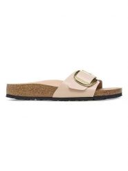 Birkenstock Skórzane klapki "Madrid" w kolorze beżowym rozmiar: 36. Brązowe klapki Birkenstock, bez wzorów, z otwartym noskiem, bez obcasa. Za 437.17 zł.