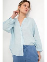 Josephine & Co Lniana bluzka "Gitte" w kolorze błękitnym rozmiar: 38. Niebieskie bluzki Josephine & Co, bez wzorów, ze lnu, bez kołnierzyka, bez ramiączek. Za 184.89 zł.