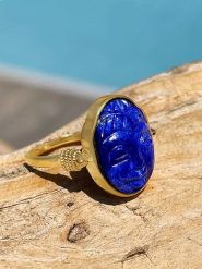 Taboo Pozłacany pierścionek z lapis lazuli rozmiar: 58. Żółte pierścionki Taboo, z lazurytem, pozłacane. Za 127.65 zł.