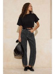 Trendyol Dżinsy - Barrel fit - w kolorze błękitnym rozmiar: 34. Czarne jeansy Trendyol, bez wzorów, z podwyższonym stanem. Za 130.99 zł.