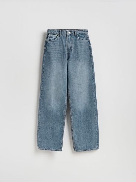 Jeansy wide leg - indigo jeans. Niebieskie jeansy Reserved, bez wzorów. Za 139.99 zł.