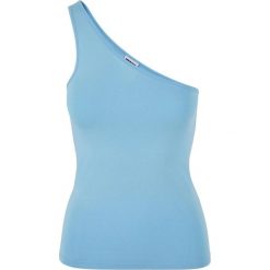 Asymetryczny Top Dla Kobiet. Niebieskie topy Urban Classics, m, bez wzorów, z asymetrycznym kołnierzem, bez ramiączek. Za 55.99 zł.