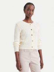 Fracomina Kardigan FY26WT8037K45801 Kremowy Regular Fit. Białe kardigany Fracomina, l, bez wzorów, z syntetyku. Za 259.99 zł.