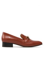 Gino Rossi Lordsy 81200 Brązowy. Brązowe lordsy Gino Rossi, bez wzorów, ze skóry, bez obcasa, bez zapięcia. Za 349.99 zł.