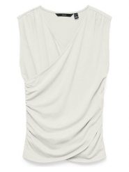 Vero Moda Bluzka w kolorze białym rozmiar: M. Białe bluzki Vero Moda, m, bez wzorów, bez kołnierzyka, bez ramiączek. Za 93.94 zł.