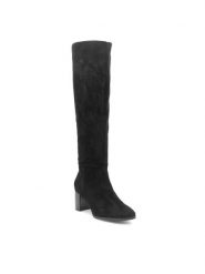 DeeZee Kozaki Hallie LS5987-01 Czarny. Czarne kozaki DeeZee, z syntetyku, bez obcasa, na słupku, bez zapięcia. Za 139.99 zł.