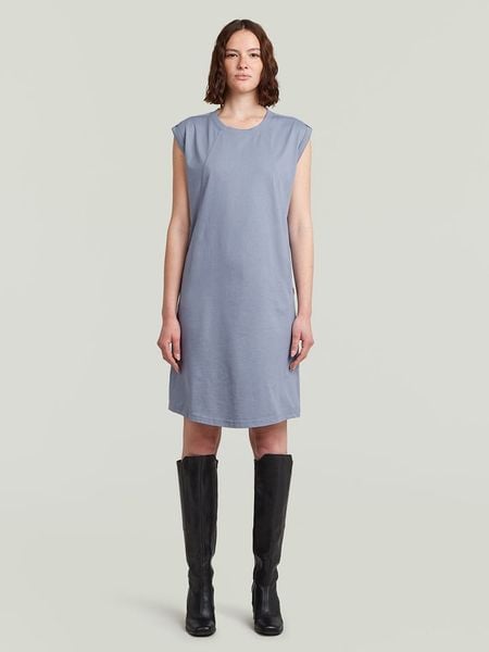 G-Star Sukienka w kolorze błękitnym rozmiar: L. Niebieskie sukienki G-Star, na co dzień, l, bez wzorów, z bawełny, retro, bez kołnierzyka, bez ramiączek, midi, proste. Za 108.74 zł.