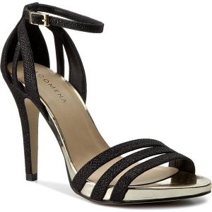 Sandały MENBUR - PACOMENA 07540 Black 0001. Czarne sandały Menbur, z aplikacjami, z materiału, eleganckie, bez obcasa, na obcasie, bez zapięcia. W wyprzedaży za 179.00 zł.