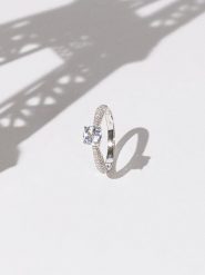 DIAMOND & CO Złoty pierścionek "Tawo" z diamentami rozmiar: 50. Szare pierścionki Diamond & Co, z diamentem, złote. Za 2,253.99 zł.