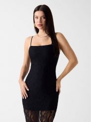 Guess Sukienka wieczorowa W6YK12 K4359 Czarny Slim Fit. Czarne sukienki Guess, xl, z aplikacjami, z syntetyku, wizytowe, bez kołnierzyka, bez ramiączek. Za 552.99 zł.