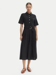 Tommy Hilfiger Sukienka codzienna WW0WW48756 Czarny Regular Fit. Czarne sukienki TOMMY HILFIGER, na co dzień, s, bez wzorów, z bawełny, bez kołnierzyka, bez ramiączek, proste. Za 699.99 zł.