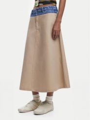 Desigual Spódnica trapezowa Barcelo 25SWFW12 Beżowy Regular Fit. Brązowe spódnice Desigual, s, bez wzorów, z bawełny, trapezowe. Za 309.99 zł.