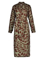 Miss goodlife Sukienka "Ornaments" w kolorze oliwkowo-ciemnobrązowym rozmiar: XL. Brązowe sukienki miss goodlife, na co dzień, xl, bez wzorów, z tkaniny, bez kołnierzyka, bez ramiączek, midi, proste. Za 209.33 zł.