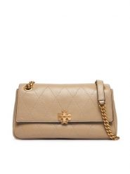 Tory Burch Torebka Charlie Quilted Small Shoulder Bag 185829 Kremowy. Białe torebki klasyczne Tory Burch, bez wzorów, ze skóry, bez dodatków. Za 2,384.00 zł.