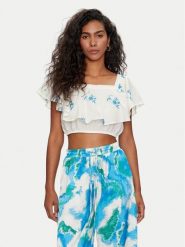 Vero Moda Bluzka Ibiza 10324193 Écru Regular Fit. Bluzki Vero Moda, xl, bez wzorów, z bawełny, bez kołnierzyka, bez ramiączek. Za 119.99 zł.