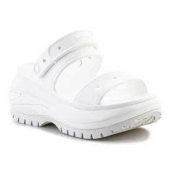 Buty do chodzenia unisex Crocs Classic Mega Crush. Białe trekkingi Crocs, z materiału, trekkingowe. Za 413.00 zł.