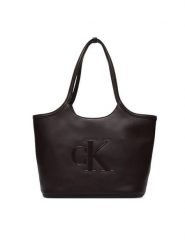 Calvin Klein Torebka Bold Ck Shopper LV04F3562G Bordowy. Czerwone shopper Calvin Klein, bez wzorów, ze skóry, bez dodatków. Za 529.99 zł.