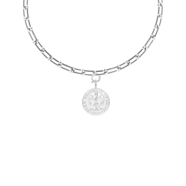 Naszyjnik Łańcuch No.11 z Monetą Szczęścia, posrebrzany. Naszyjniki Lilou, posrebrzane. Za 392.00 zł.