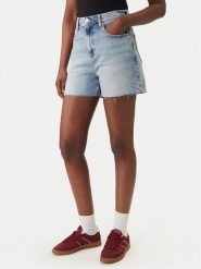 Tommy Jeans Szorty jeansowe DW0DW22694 Błękitny Straight Leg. Niebieskie szorty Tommy Jeans, bez wzorów, z bawełny. Za 289.99 zł.