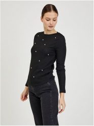 Orsay Sweter w kolorze czarnym rozmiar: M. Czarne swetry Orsay, m, bez wzorów, ze splotem, bez ramiączek. Za 48.39 zł.