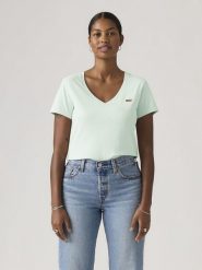 Levi's Koszulka w kolorze turkusowym rozmiar: M. Niebieskie bluzki Levi's®, m, bez wzorów, z bawełny, bez kołnierzyka, bez ramiączek. Za 64.95 zł.