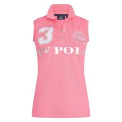 Damskie jeździeckie polo bez rękawów HV Polo Favouritas. Czerwone koszulki polo HV POLO, xs, z aplikacjami, z bawełny, bez kołnierzyka, bez ramiączek. Za 276.00 zł.