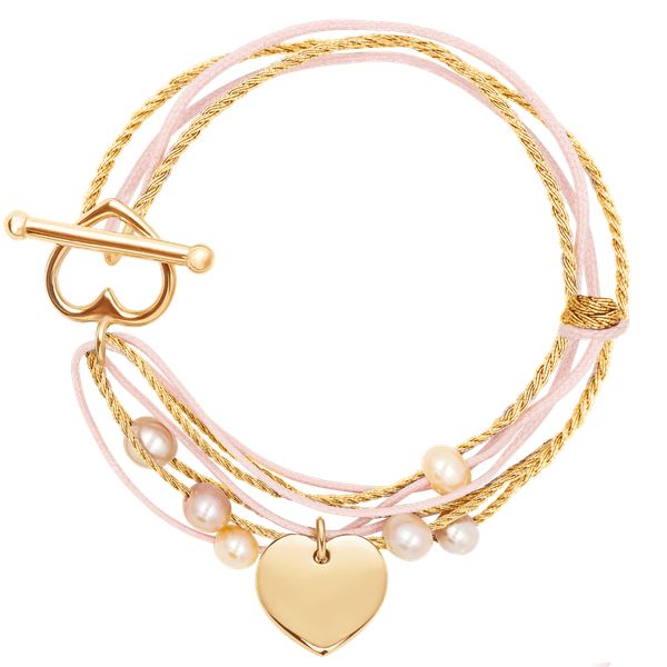 Walentynki Only You. Żółte bransoletki Lilou, z perłą, pozłacane. Za 245.00 zł.