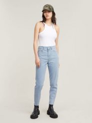 G-Star Dżinsy - Mom fit - w kolorze błękitnym rozmiar: W30/L30. Niebieskie jeansy G-Star, l, z aplikacjami, z podwyższonym stanem. Za 235.52 zł.