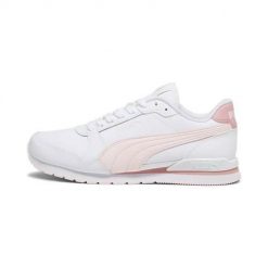 Buty do chodzenia damskie Puma St Runner V3 L. Białe obuwie sportowe Puma, z gumy, bez zapięcia, trekkingowe. Za 456.00 zł.