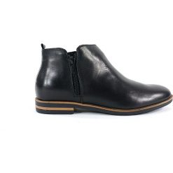 BOTKI DAMSKIE GAI D624 CZA. Botki GAIA VERDI, bez wzorów, ze skóry, bez obcasa, bez zapięcia. Za 139.00 zł.
